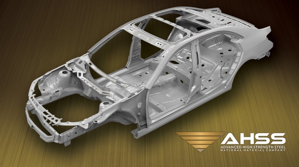 3D rendered image of an automotive frame on a gold background with National Material's 