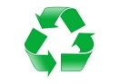 Graphic composed of 3 green arrows pointing towards each other shaped in a triangle, commonly known as the “recycle” symbol.